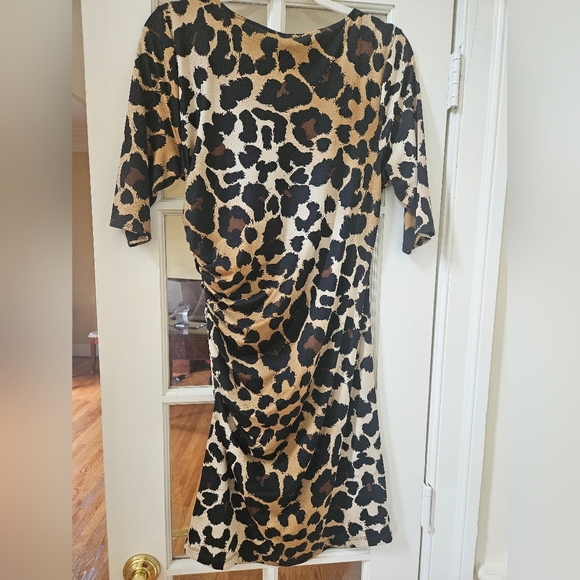 NWOT Cache Y2K Ruched Leopard Print Mini Dress - Picture 12 of 12